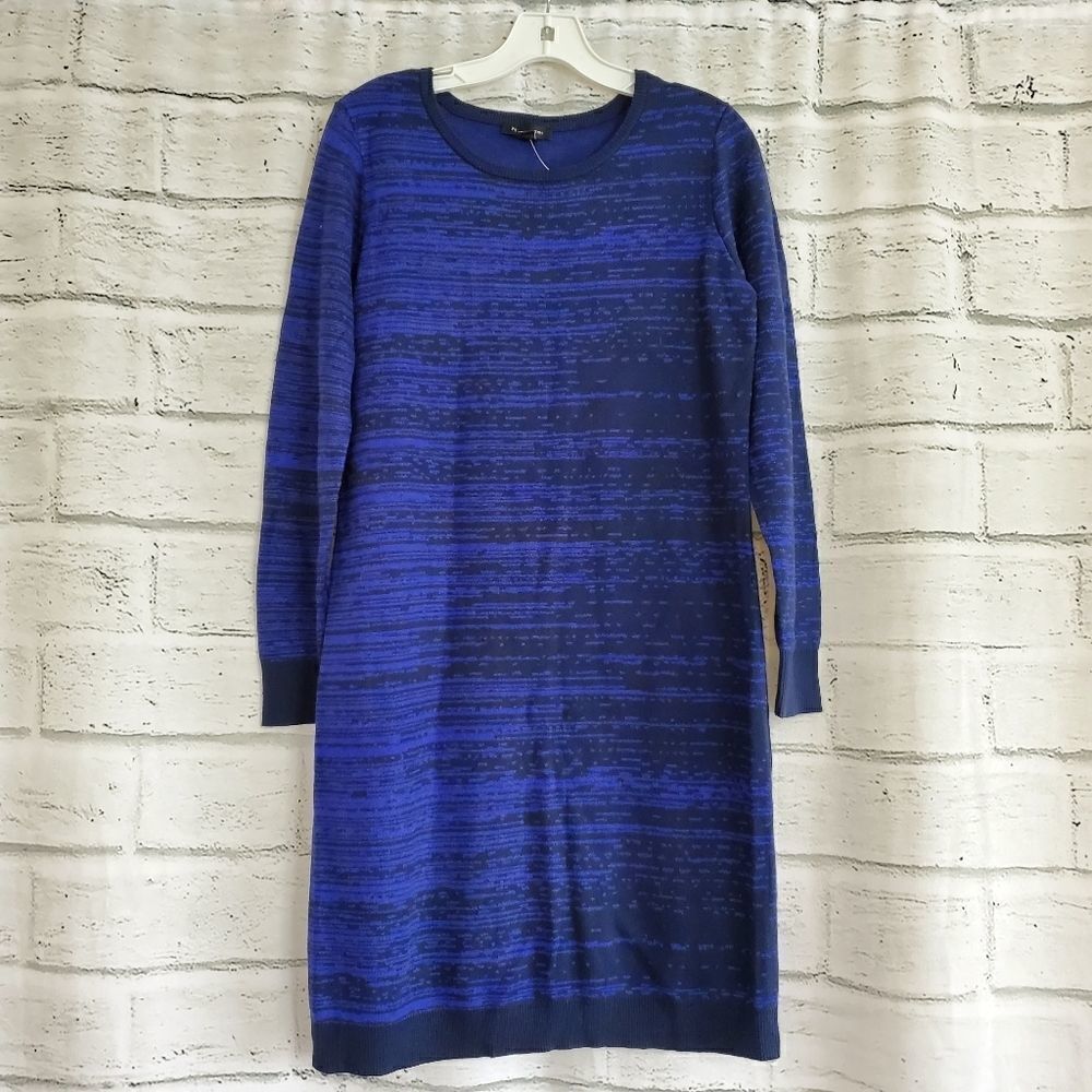 H by Halston jacquard long sleeve sweater dress